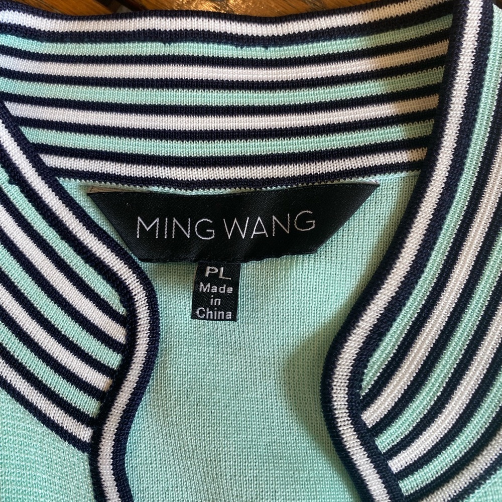 Ming Wang Light Mint Green Knit Jacket - Picture 2 of 6